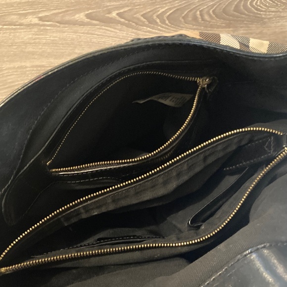 Burberry Bridle Lynher check Leather Buckle Tote Bag Purse - Picture 6 of 16